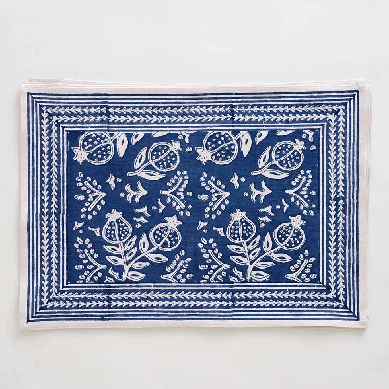 Pomegranate Blue Placemat | Set of 4