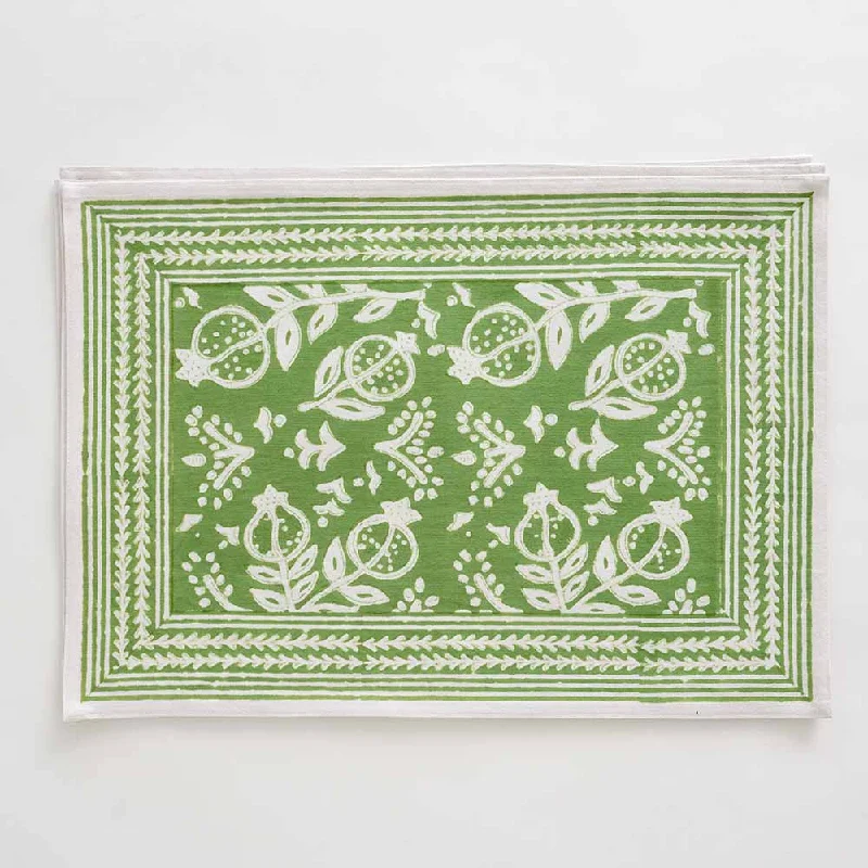 Pomegranate Apple Green Placemat | Set of 4