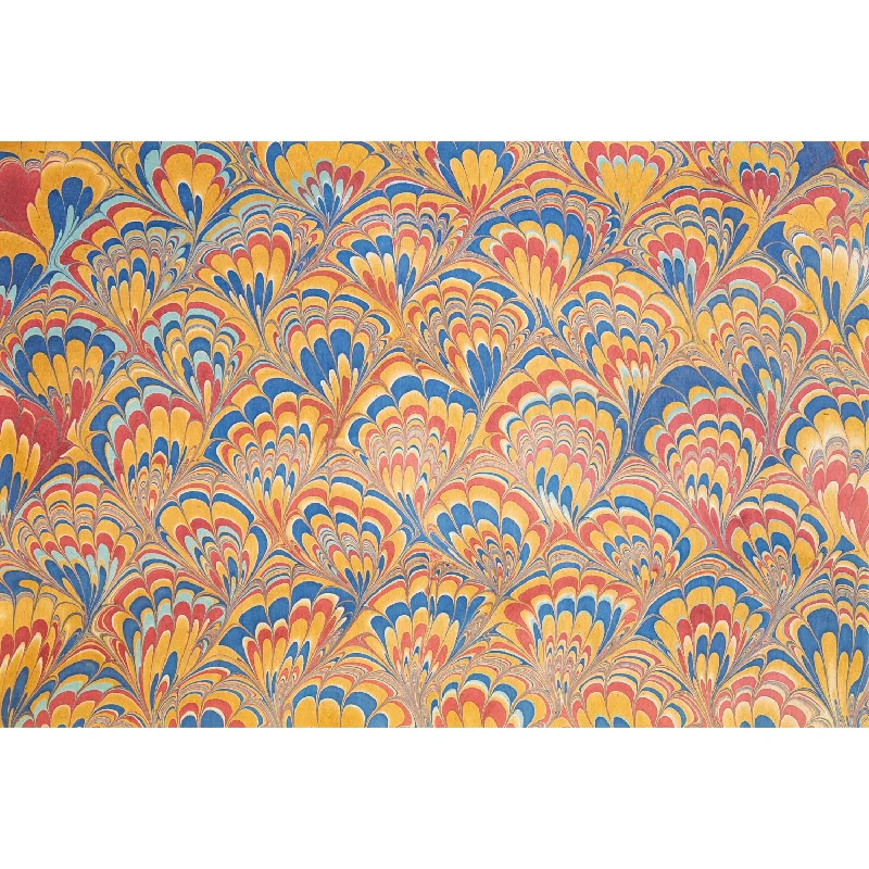 Red & Blue Peacock Marbled Placemat