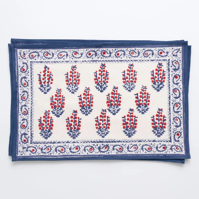 Sagar Red & Blue Placemat | Set of 4