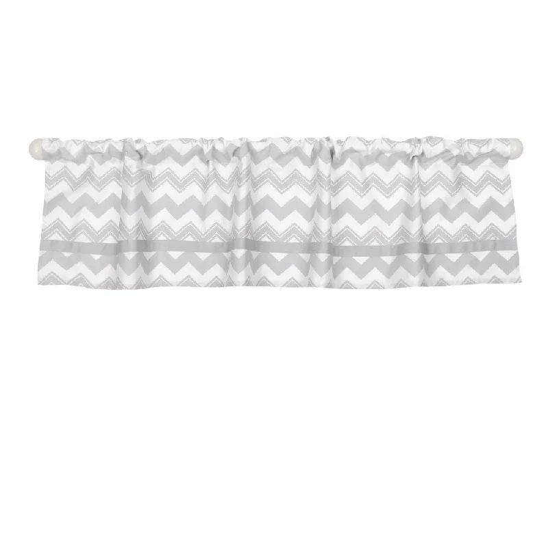 The Peanut Shell Chevron Tailored Window Valance in Grey