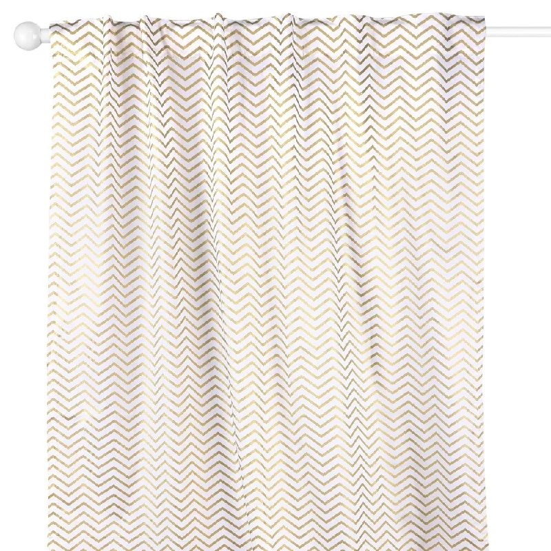 The Peanut Shell Chevron Window Panel Pair in Gold