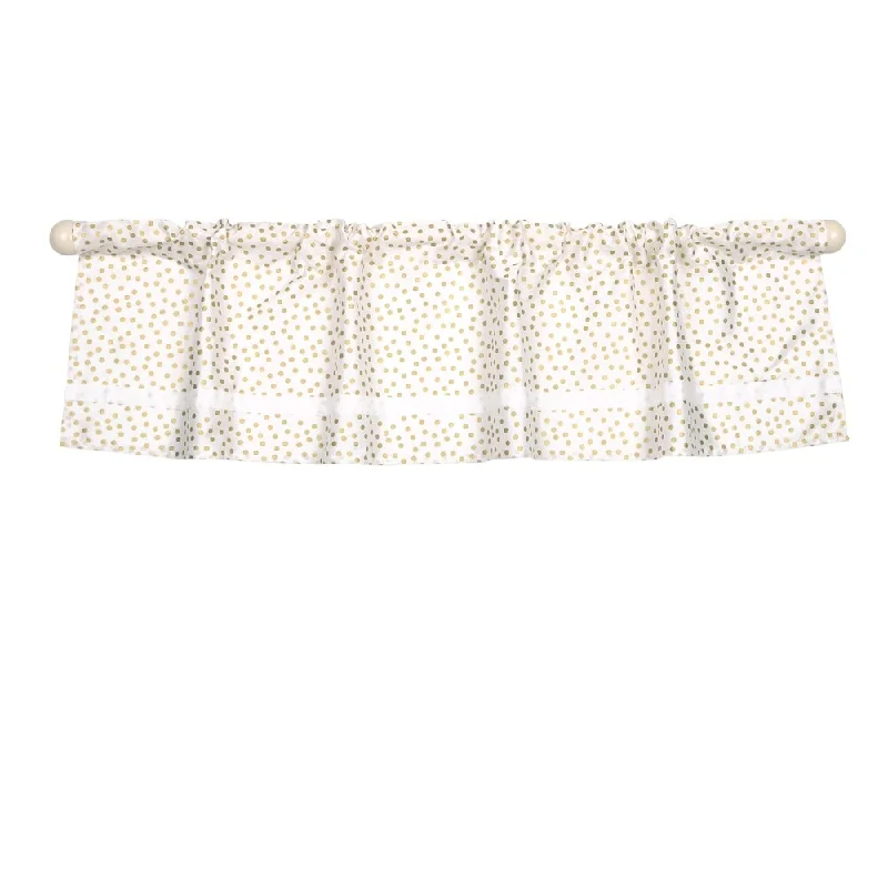 The Peanut Shell Confetti Tailored Window Valance in Gold