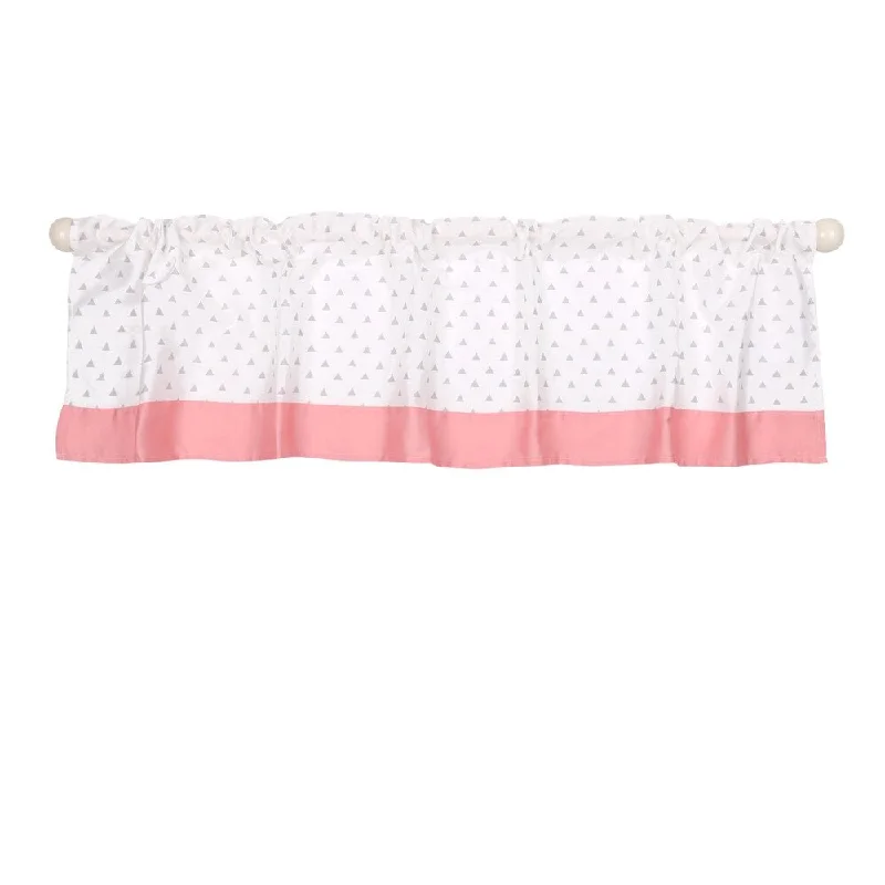 The Peanut Shell Triangle Print Tailored Window Valance Coral/Grey