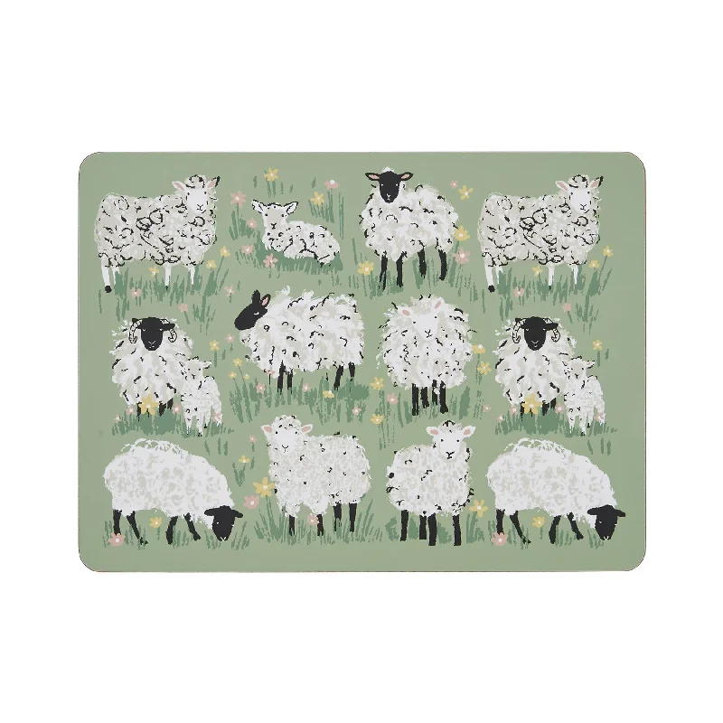 Ulster Weavers Woolly Sheep Placemat - 4 Pack One Size in Green