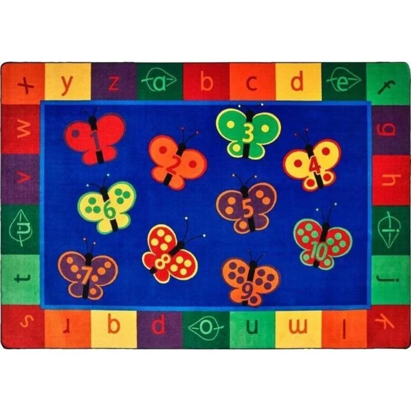 123 ABC Butterfly School Rug