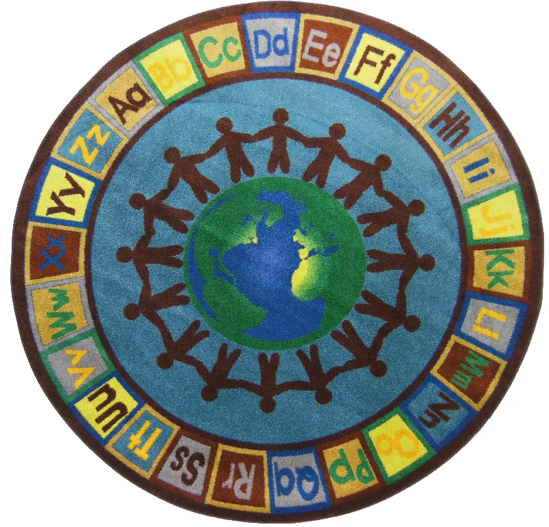 Alpha World Classroom Rug With EARTH TONE Colors