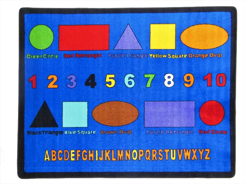 Alphabet Numbers and Shapes Rug