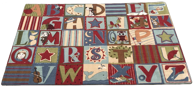 Alphabet Seating Rug Earth Tone