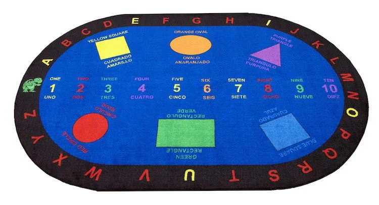 Bilingual Shapes School Rug