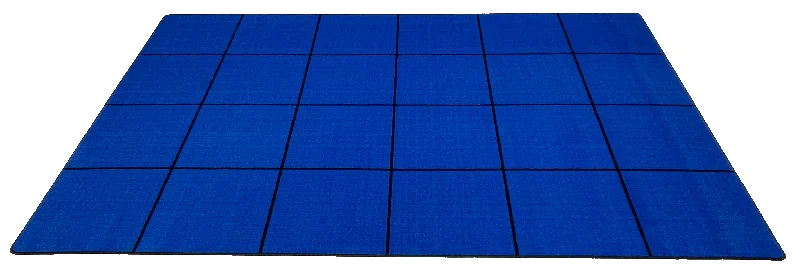 Blocks Seating Rug BLUE With 24 Squares