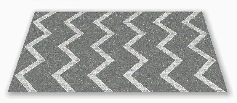 Chevron Kids Rug Grey on Grey