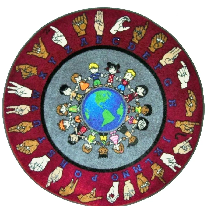 Circle Sign Language Rug