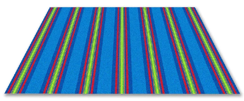 Classic Stripes Kids Rug Cool Blue