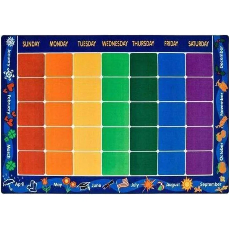 Calendar Classroom Seating Rug