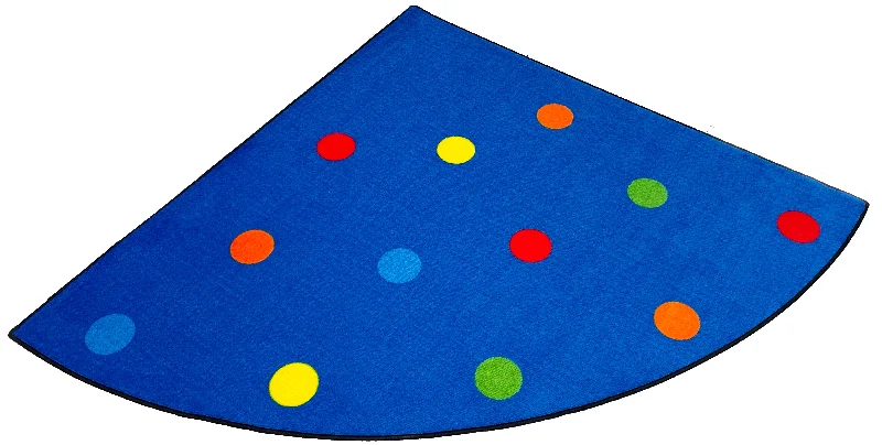 Color Spots Corner Quarter Circle Rug