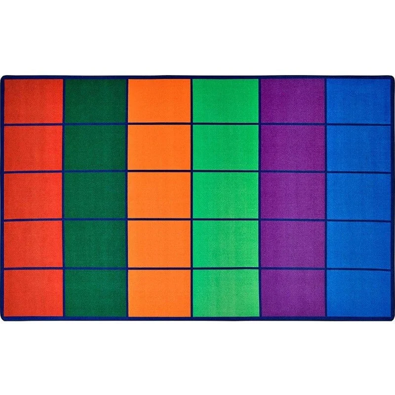 Colorful Rows Classroom Seating Rug