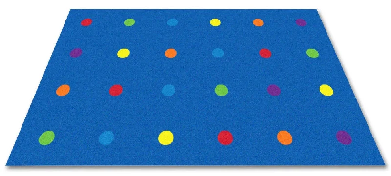 Dots In A Row Wall to Wall Carpet Multi on Blue