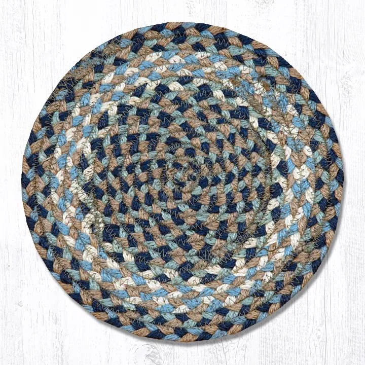 Earth Rugs MS-05 Blue/Natural Round Swatch 10``x10``