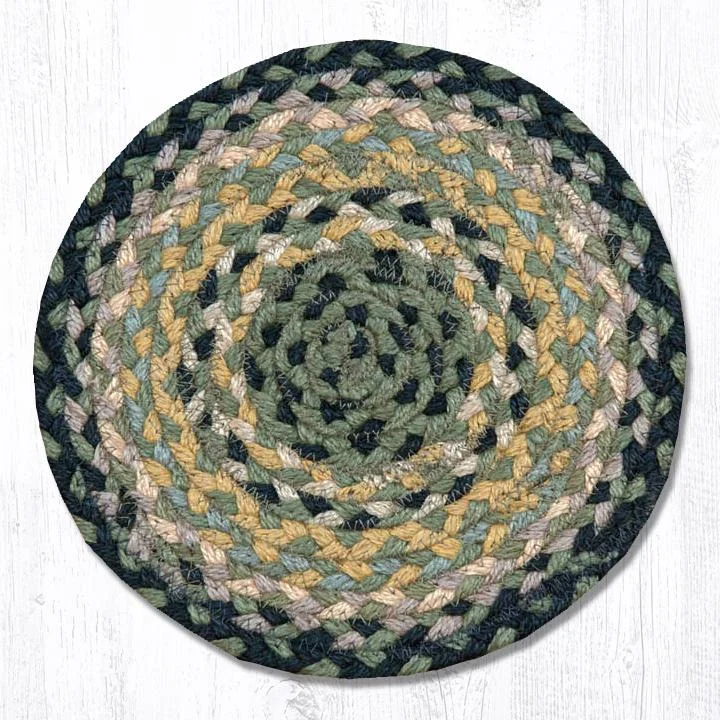 Earth Rugs MS-116 Black/Mustard/Cream Round Swatch 10``x10``