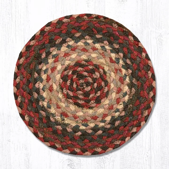 Earth Rugs MS-12 Burgundy Round Swatch 10``x10``