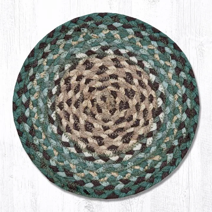 Earth Rugs MS-13 Dark Green Round Swatch 10``x10``