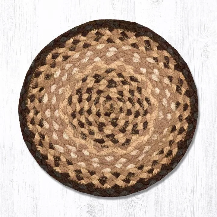 Earth Rugs MS-17 Chocolate/Natural Round Swatch 10``x10``