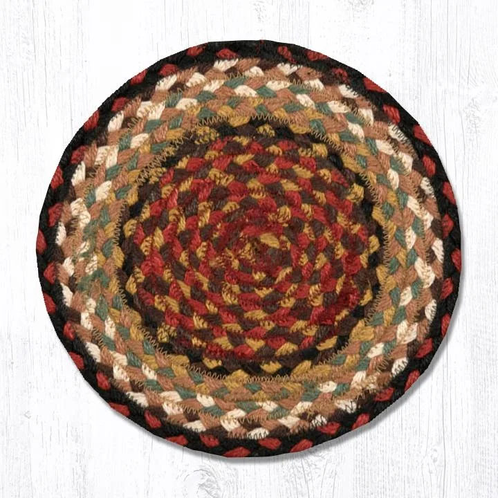 Earth Rugs MS-19 Burgundy/Mustard Round Swatch 10``x10``