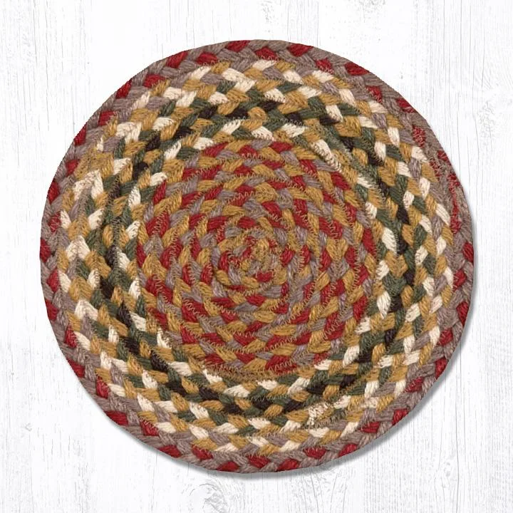 Earth Rugs MS-24 Olive/Burgundy/Gray Round Swatch 10``x10``