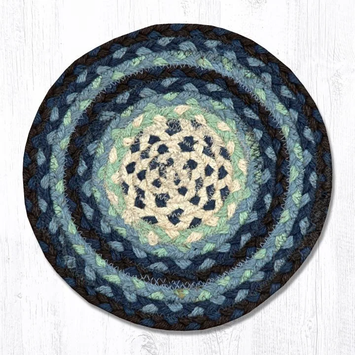 Earth Rugs MS-312 Blueberry/Cream Round Swatch 10``x10``