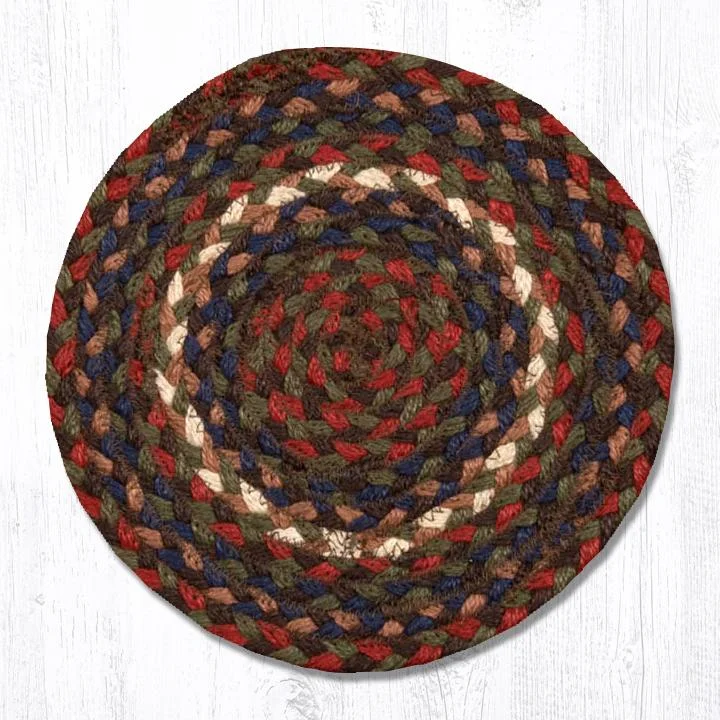 Earth Rugs MS-40 Burgundy/Gray Round Swatch 10``x10``