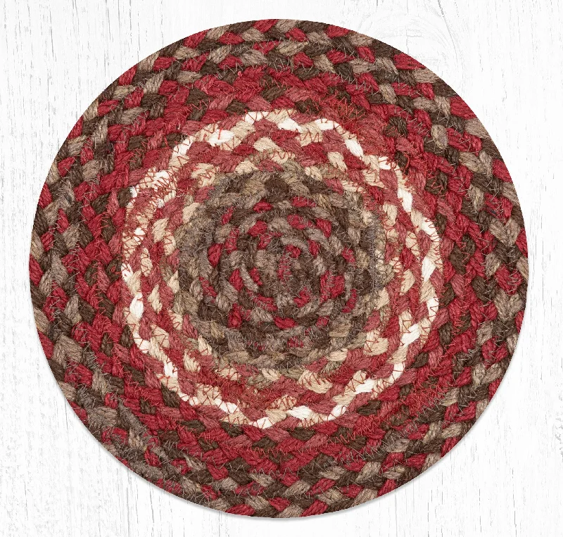 Earth Rugs MS-789 Taupe/Chestnut/Chili Pepper Round Swatch 10``x10``