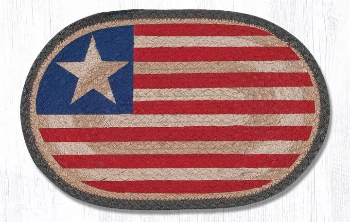 Earth Rugs MSP-1032 Original Flag Printed Oval Swatch 10``x15``