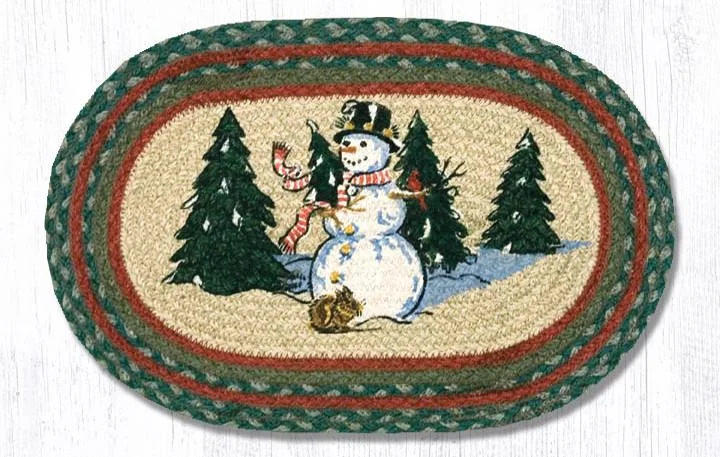 Earth Rugs MSP-246 Winter Wonderland Printed Oval Swatch 10``x15``