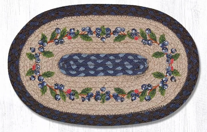 Earth Rugs MSP-312 Blueberry Vine Printed Oval Swatch 10``x15``