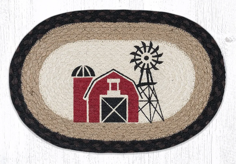 Earth Rugs MSP-313 Windmill Printed Oval Swatch 10``x15``