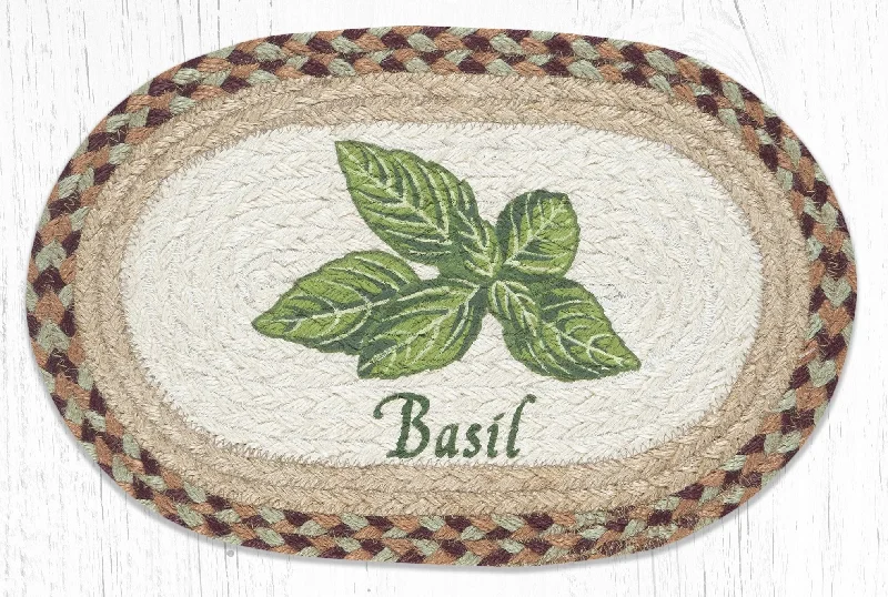 Earth Rugs MSP-413 Basil Printed Oval Swatch 10``x15``