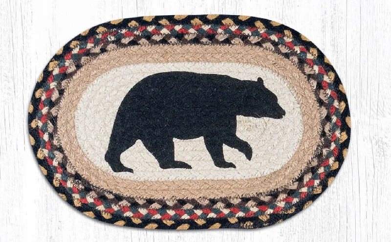 Earth Rugs MSP-43 American Bear Printed Oval Swatch 10``x15``