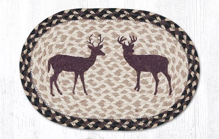 Earth Rugs MSP-518 Deer Silhouette Printed Oval Swatch 10``x15``