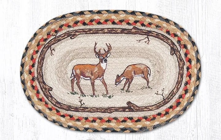 Earth Rugs MSP-57 Deer Printed Oval Swatch 10``x15``