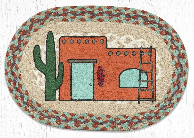 Earth Rugs MSP-782 Adobe Home Printed Oval Swatch 10``x15``