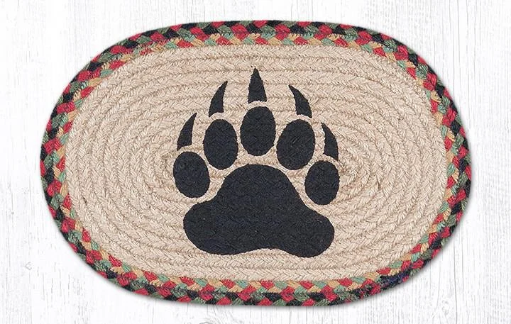 Earth Rugs MSP-81 Bear Paw Printed Oval Swatch 10``x15``