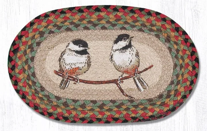 Earth Rugs MSP-81 Chickadee Printed Oval Swatch 10``x15``