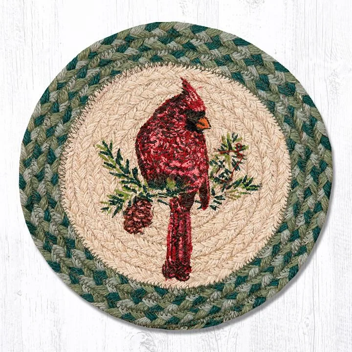 Earth Rugs MSPR-365 Cardinal Printed Round Trivet