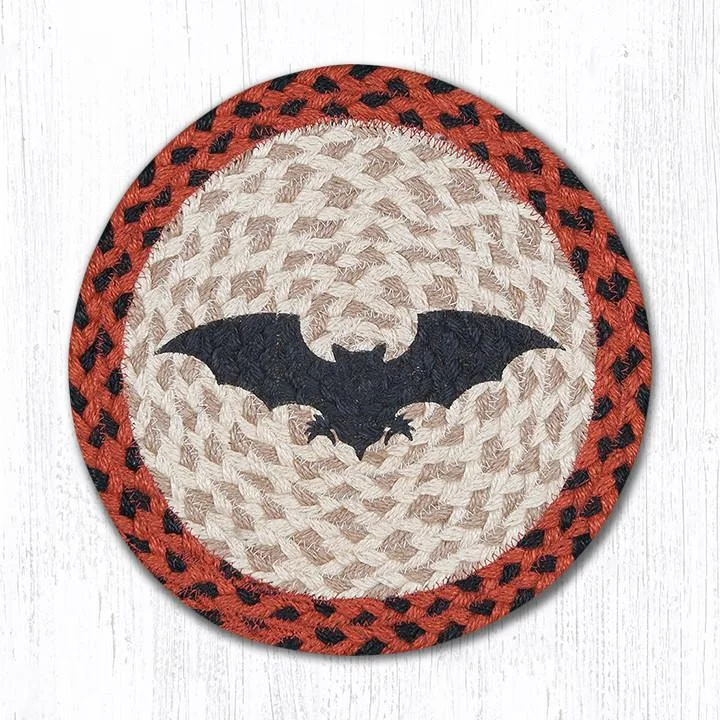 Earth Rugs MSPR-503 Bat Printed Round Trivet