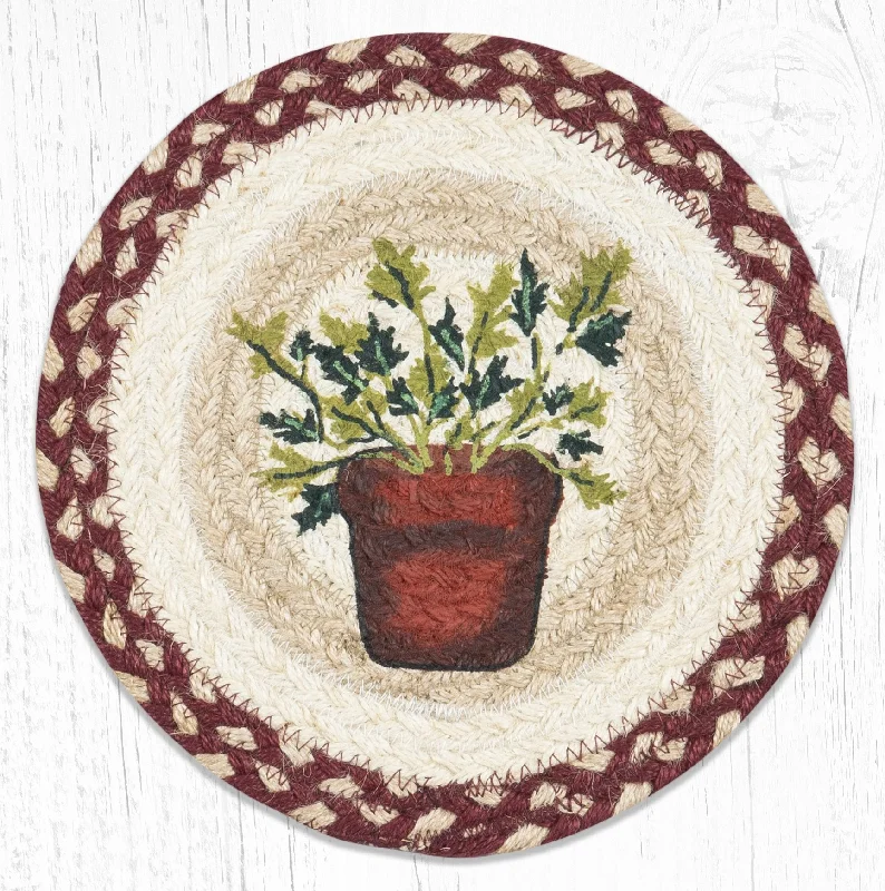 Earth Rugs MSPR-524 Parsley Printed Round Trivet