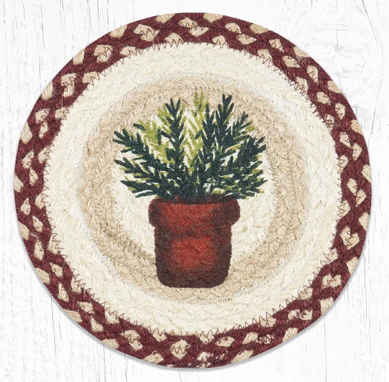 Earth Rugs MSPR-524 Rosemary Printed Round Trivet