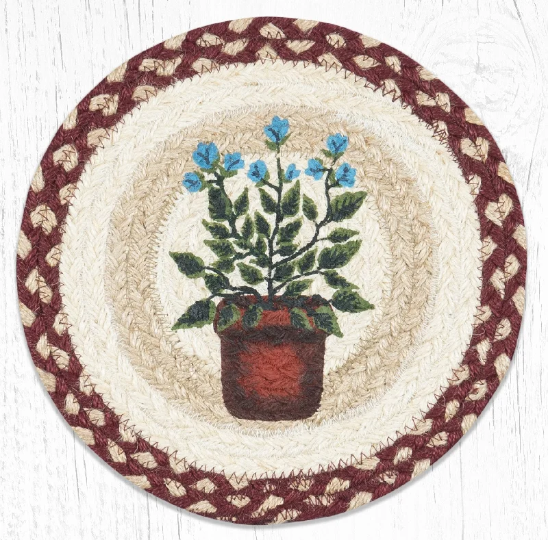 Earth Rugs MSPR-524 Sage Printed Round Trivet