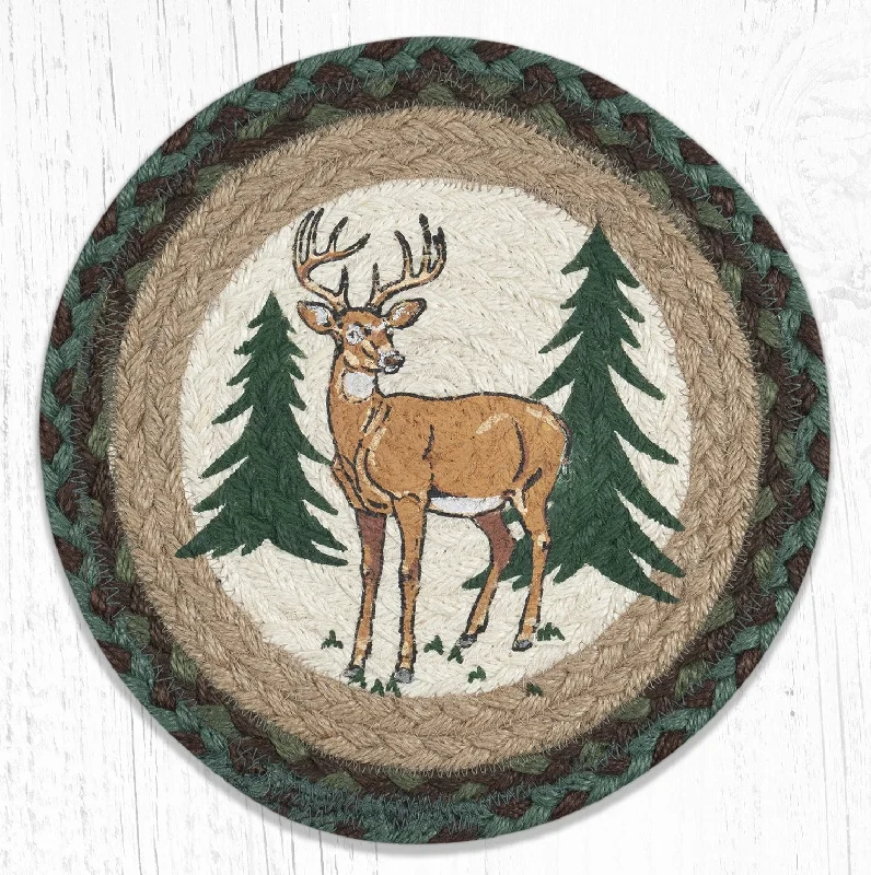 Earth Rugs MSPR-609 New Buck Printed Round Trivet