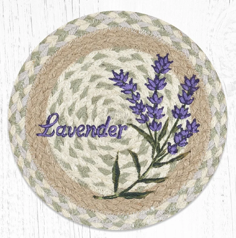 Earth Rugs MSPR-611 Lavender Printed Round Trivet